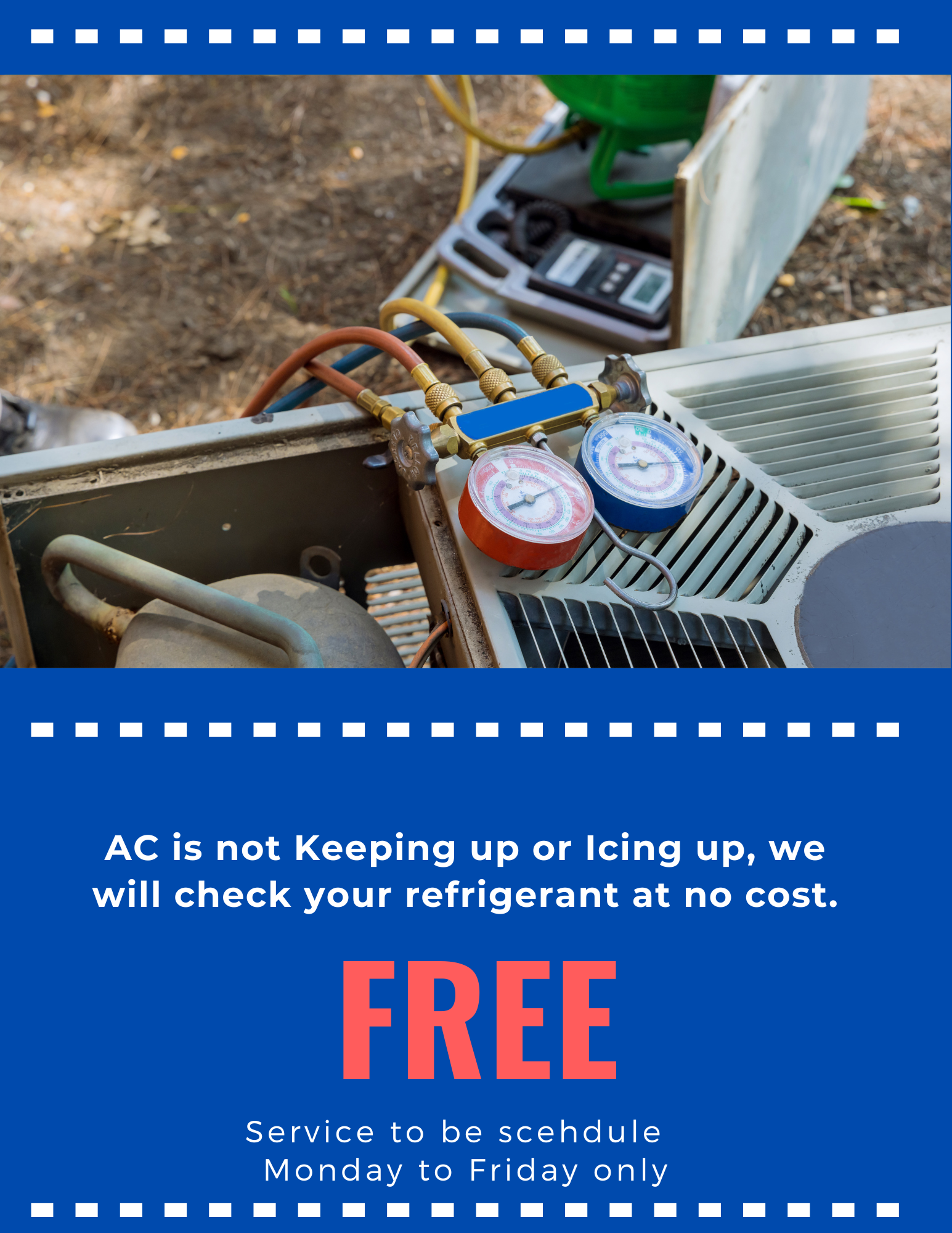 HVAC technician performing a free refrigerant level check on an iced-up AC unit in McKinney and Anna, Texas.