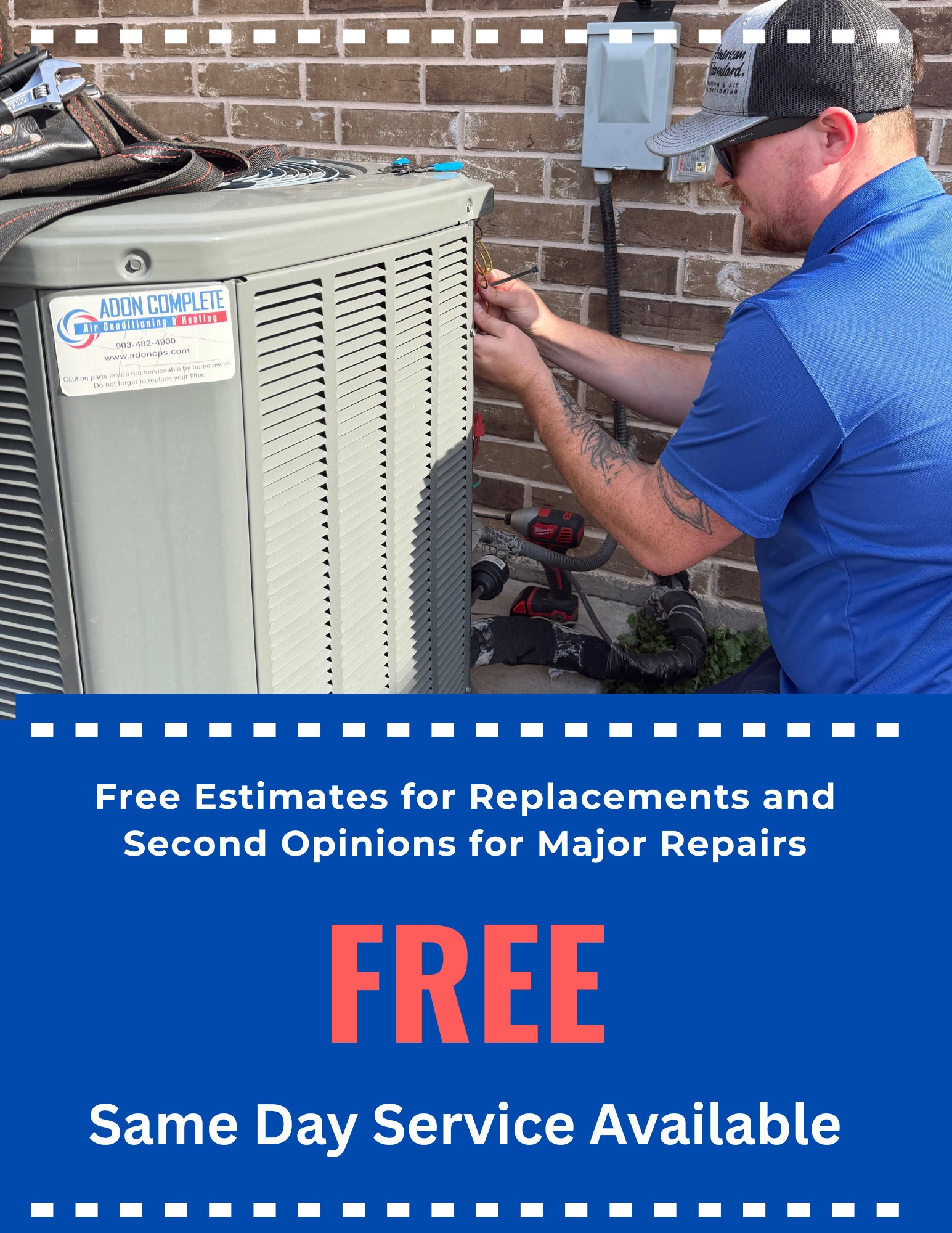 HVAC technician repairing AC Condenser Unit-Same-Day Service in McKinney and Anna Texas