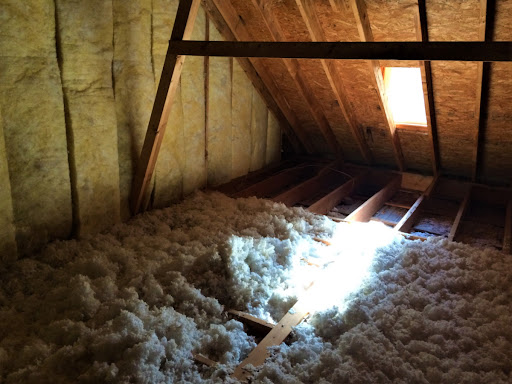 A room with many white foam in it